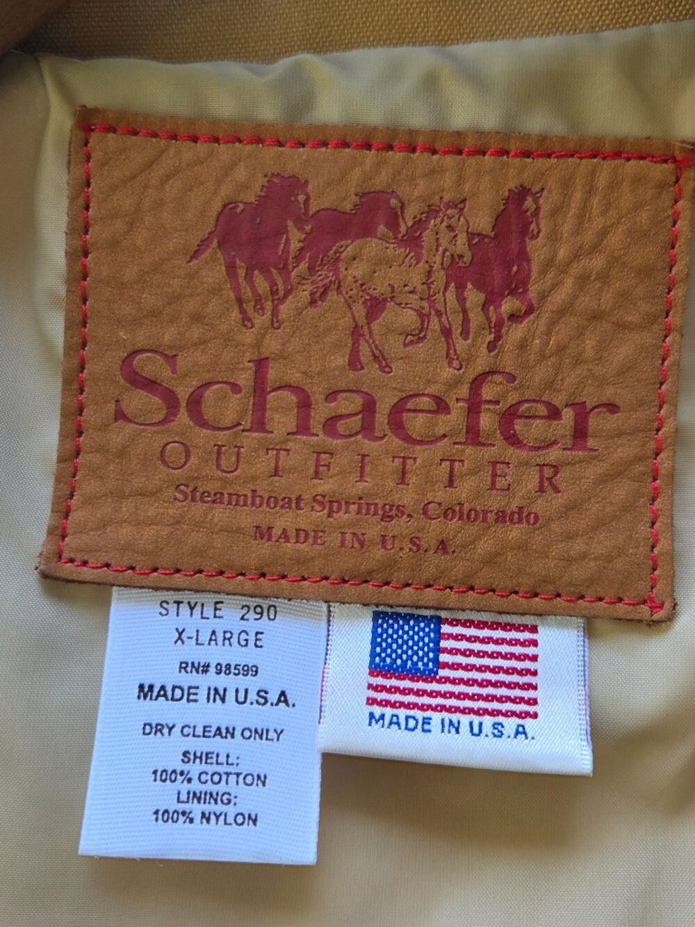 Schaefer Outfitter Drifter Jacket Mens Large XL Suntan Canvas Western Ranch NWOT - Picture 3 of 14